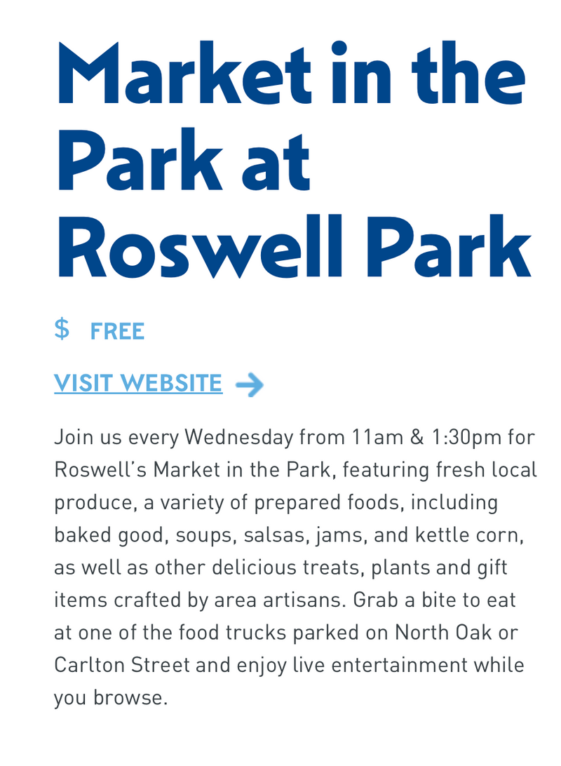 Roswell Market In The Park